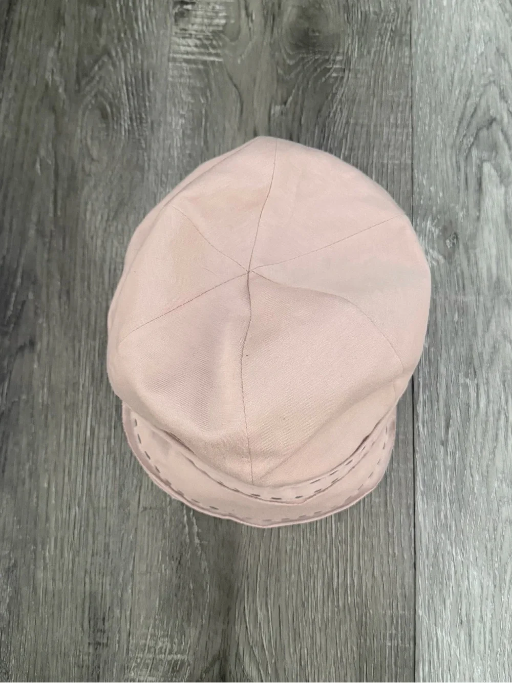 Scala Light Pink Newsboy Hat with Decorative Button O/S